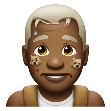 mike tyson with his face tattoos crying holding a teddy bear  sticker