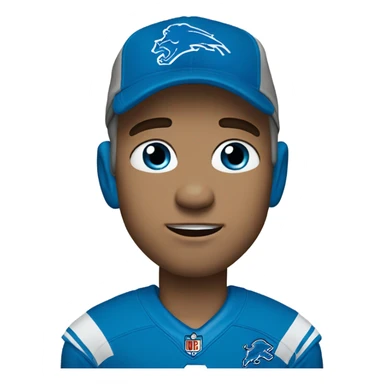 Guy with Detroit lions shirt on and blue eyes crying sticker