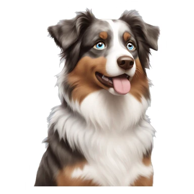 australian shepherd with a brown and a blue eye sticker