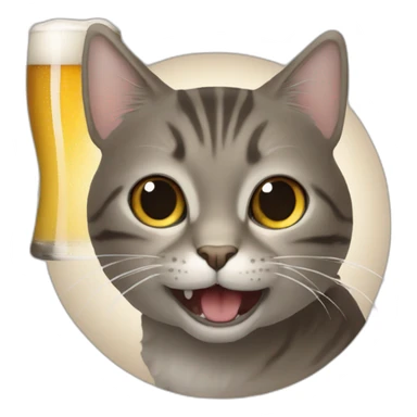 Un chat qui boit de ma bier sticker