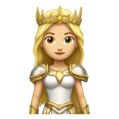 Blond Valkyrie full body with crown and wings sticker