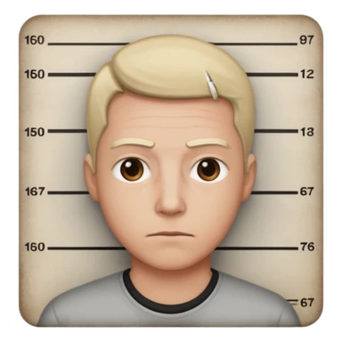 suspect on a mugshot sticker