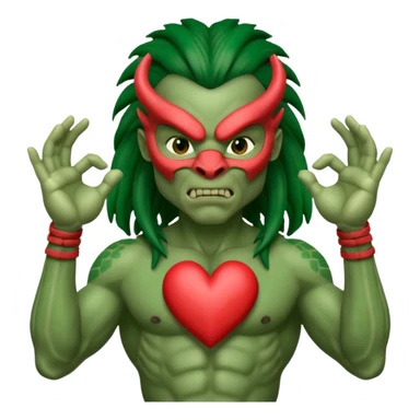 A Yautja from the movie predator making heart sign with hands sticker