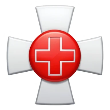 Red Cross medical symbol on white background sticker