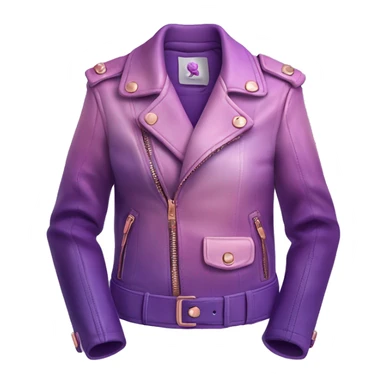Realistic purple to pastel purple ombre leather jacket with rose gold fasteners isolated.  sticker
