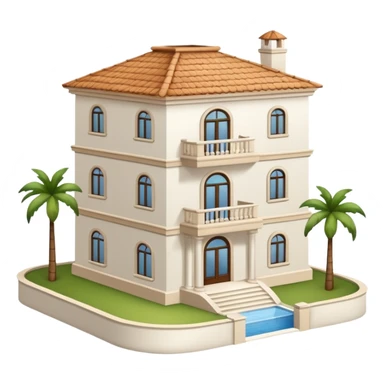 white 3 floor luxurious villa sticker