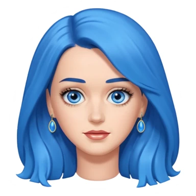 Katy Perry with blue eyes, blue long hair sticker