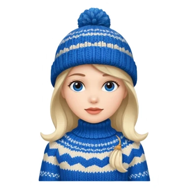 woman winter dress and hat sticker
