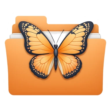 pastel orange file folder with butterfly on the cover sticker