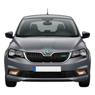 Dark grey Skoda Rapid 2018 spaceback from the front sticker