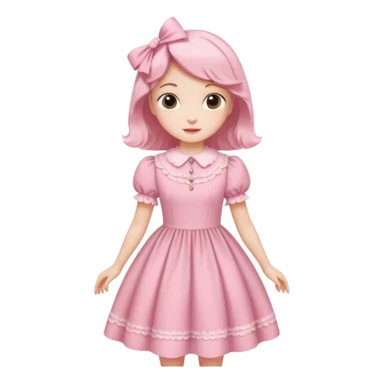 Cottagecore style ultra cute vintage material pink dress sticker