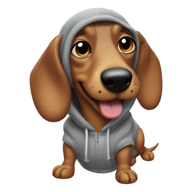 A dapple sausage dog grey hoodie winking  sticker