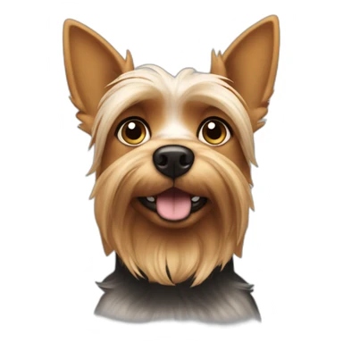 Dog Yorkshire Batman ears up sticker