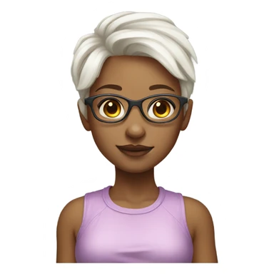 girl in glasses rainbow hair portrait white girl short hair sticker