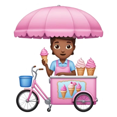 Vendor + pink cart,Ice Cream Vendor. sticker