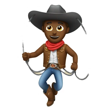 Cowboy with a jump rope sticker