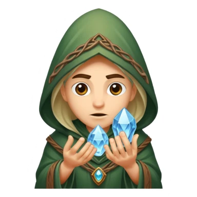 druid character looking through crystal suspiciously sticker
