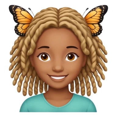 girl with butterfly locs sticker