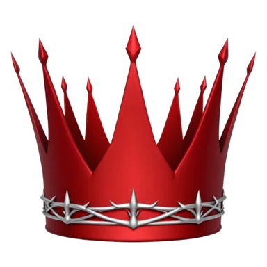 Minimal crown made of intertwined thorns, sharp but elegant, deep red line art, minimalist vector, transparent background, clean flat design, symmetrical, thin line weight, gothic royal aesthetic, discord emoji size sticker