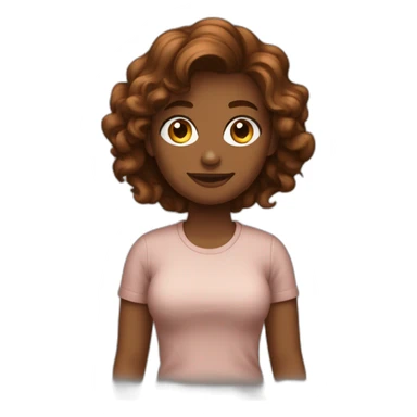 fille marron onduleé vétement cool sticker