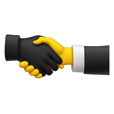 Black hand and yellow hand handshake sticker