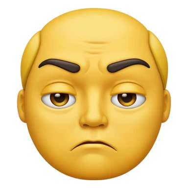 Pouting yellow face emoji sticker