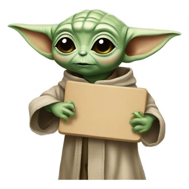 BABY YODA HOLDING A PAINTING BOARD sticker