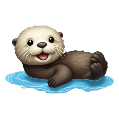 sea otter floating in the water sticker