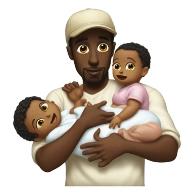 P diddy with a baby and baby oil sticker