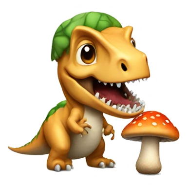 Dinosaur eating a mushroom  sticker