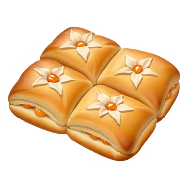 Traditional apricot kolaches folded and not round sticker