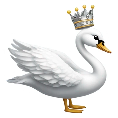 Swan with a silver crown  sticker