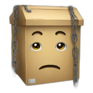 sad ballot box in chains x sticker
