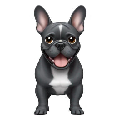 dark-grey-french-bulldog happy with one ear down sticker
