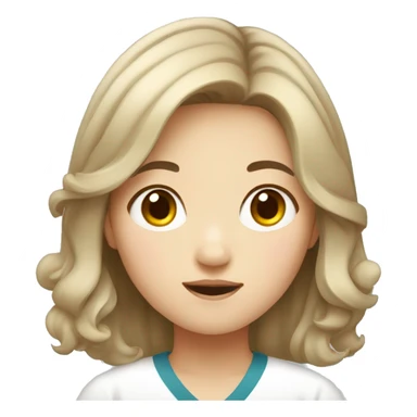 girl with medium hair in Korea sticker