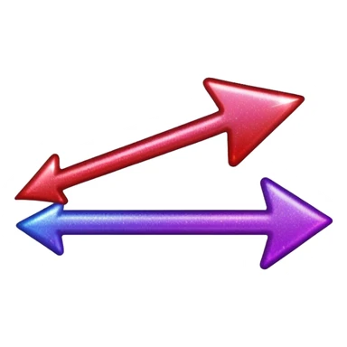 color gradient between red and purple glitter arrow sticker