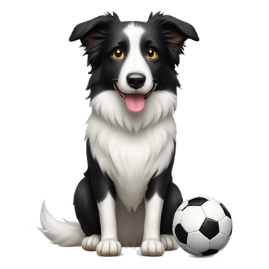 border collie with soccer ball sticker