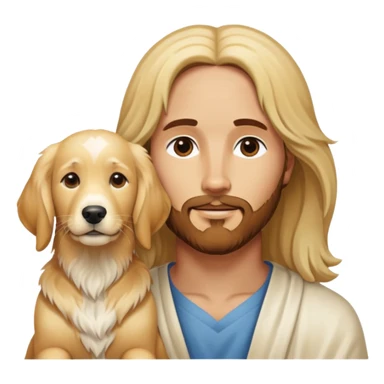  Jesus with only 2 golden retrievers. One a brown and the other an all white golden retriever? sticker