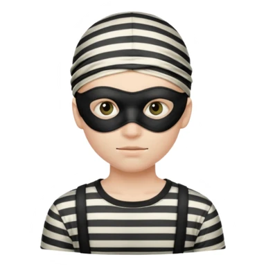 A theif robber emoji,Stripped shirt.eye mask. sticker
