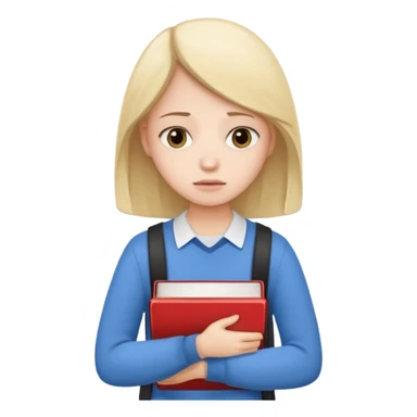 

a stressed, sad student preparing for IELTS, holding books and coffee, tired face, exam stress.

Style: emoji, clean, simple, white background. sticker