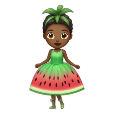 Watermelon with tutu sticker