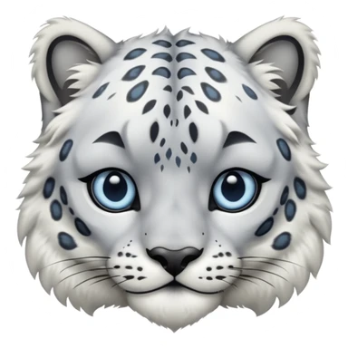 Deformed Snow leopard-Eyes are long and blue sticker