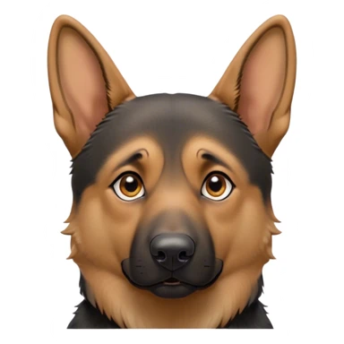 Cinematic Grumpy Tan/Black German Shepherd Portrait Emoji, Head tilted slightly with a deeply unimpressed expression, featuring a thick tan coat with a distinct black saddle and a furrowed brow, large, droopy brown eyes narrowed into an unamused glare, ears slightly drooping in exasperation, Simplified yet comically expressive features, highly detailed, glowing with a dry, sarcastic glow, high shine, effortlessly judgmental yet dignified, stylized with a touch of cynicism, bright but brooding, soft glowing outline, capturing the essence of an eternally unimpressed yet endearing guardian, so lifelike it feels like it could sigh heavily at you in disdain at any moment! sticker