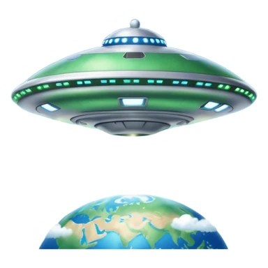 UFO mother ship attacking round earth sticker
