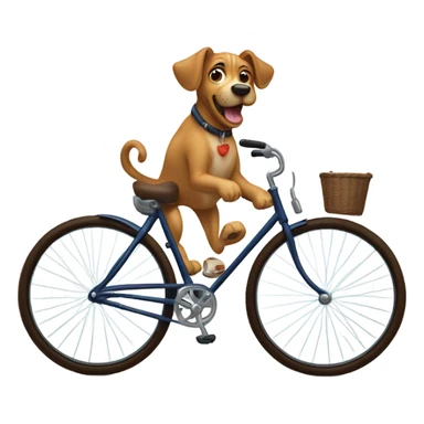 Dog riding a bike sticker