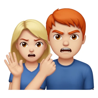 A girl slap his boyfriend  sticker