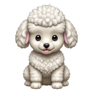 Perro french poodle mini blanco con Alas sticker