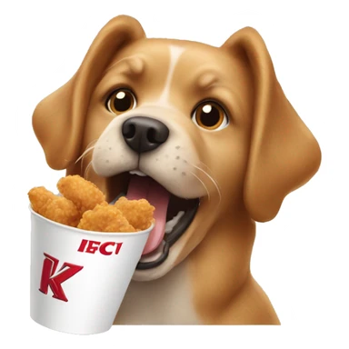 dog eating kfc sticker