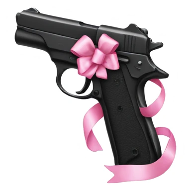 black gun with pink bow sticker