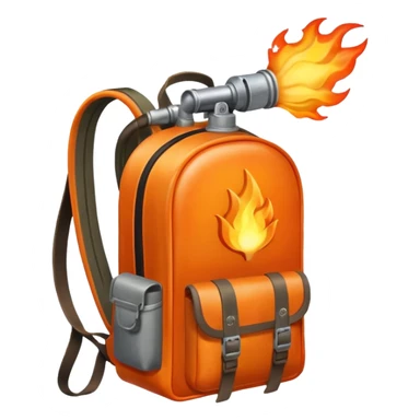 flame thrower with backpack sticker